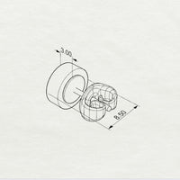 Golden Minimal blue porcelain earring - mini