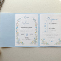 Kék vadvirág meghívó