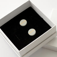 Golden Minimal white porcelain earring - medium size