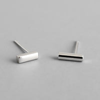 Simple Mini Stick Column 925 Sterling Silver Stud Earrings