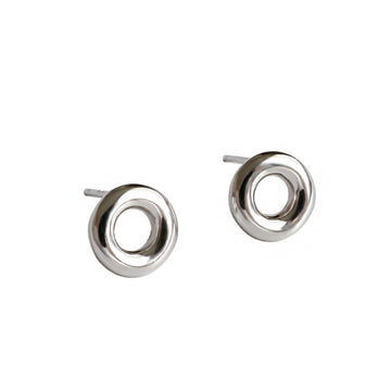 Simple Doughnut Geometry 925 Sterling Silver Stud Earrings