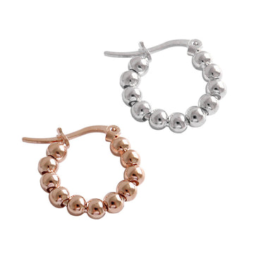 Casual Beads 925 Sterling Silver Hoop Earrings