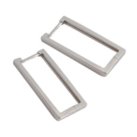 Fashion Geometry Hollow Rectangle  925 Sterling Silver Hoop Earrings