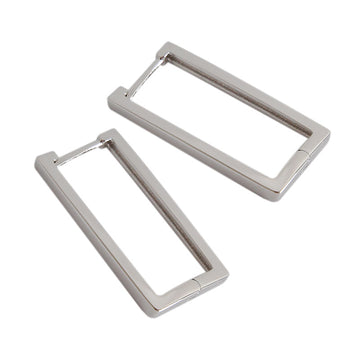 Fashion Geometry Hollow Rectangle  925 Sterling Silver Hoop Earrings