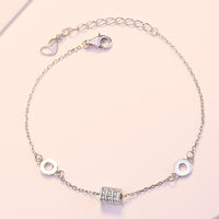 Modern CZ Tiny Tube Circle 925 Sterling Silver Bracelet