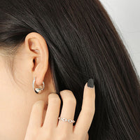 New Irregular Twisted Circle 925 Sterling Silver Hoop Earrings