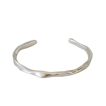 Simple Minimalist Irregular 925 Sterling Silver Adjustable Ring