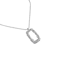 Geometry Hollow Rectangle 925 Sterling Silver Necklace