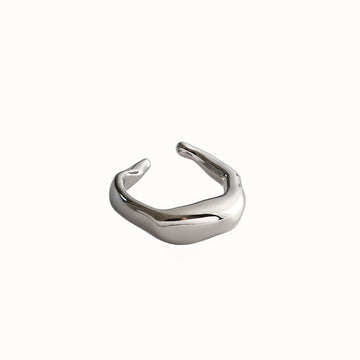 Classic Irregular Lines 925 Sterling Silver Adjustable Ring