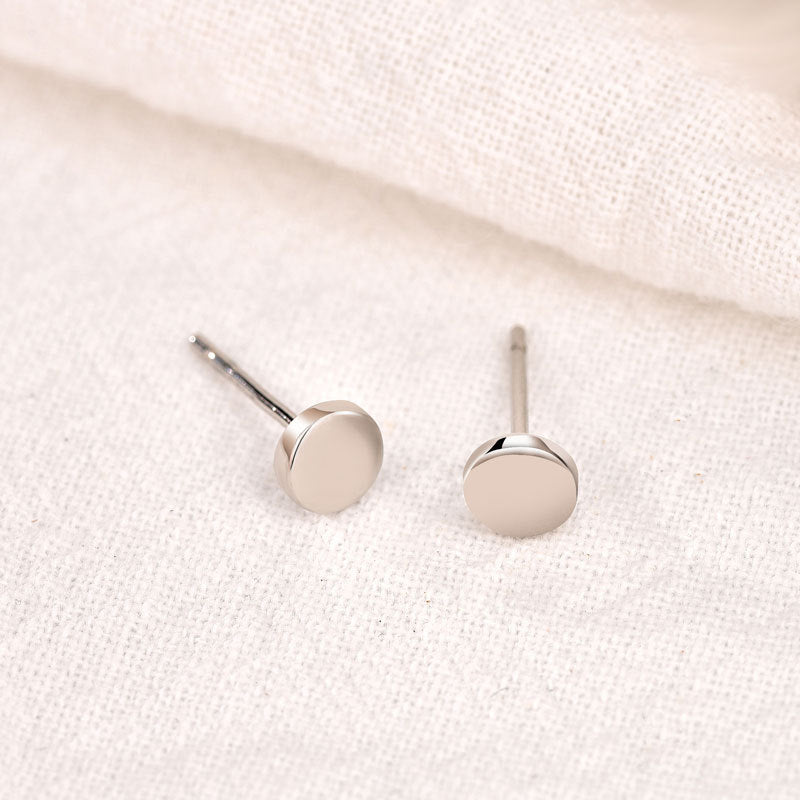 Casual Cute Mini Round 925 Sterling Silver Stud Earrings