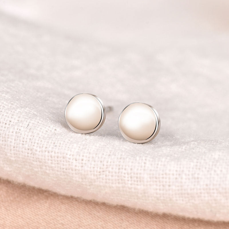 Casual Cute Mini Round 925 Sterling Silver Stud Earrings