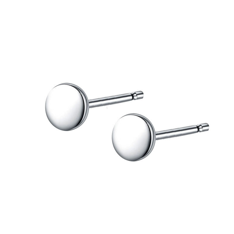 Casual Cute Mini Round 925 Sterling Silver Stud Earrings