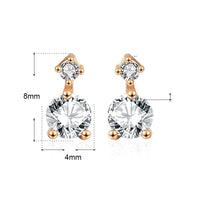 Classic Round CZ New 925 Sterling Silver Stud Earrings