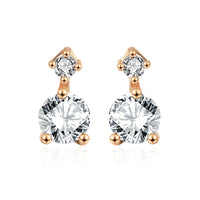 Classic Round CZ New 925 Sterling Silver Stud Earrings