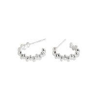 Fashion Beads Bubbles Circle 925 Sterling Silver Hoop Earrings