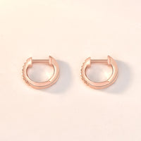 Simple Tiny CZ Circle 925 Sterling Silver Huggie Hoop Earrings