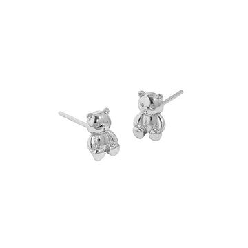 Cute Mini Bear Animal Gift 925 Sterling Silver Stud Earrings