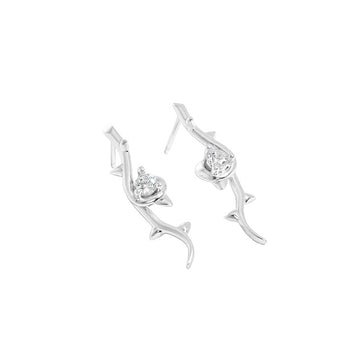 Women CZ Rose Flower Gift 925 Sterling Silver Stud Earrings