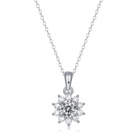 Sweet Moissanite CZ Snowflake New 925 Sterling Silver Necklace