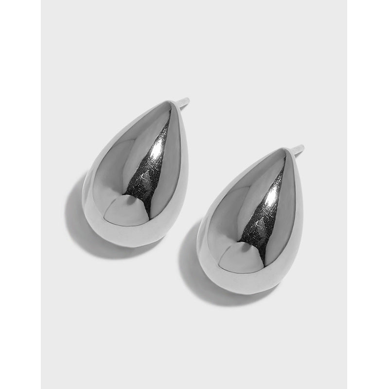 Holiday Simple Waterdrop 925 Sterling Silver Stud Earrings