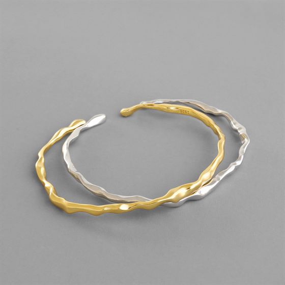 Irregular Fashion Simple 925 Sterling Silver Open Bangle