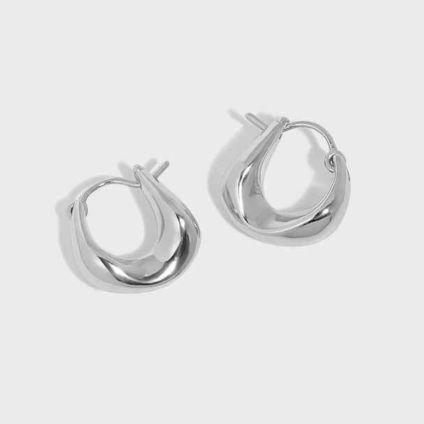 Fashion Geometry Agravity Circles 925 Sterling Silver Hoop Earrings