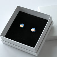 Golden Minimal blue porcelain earring - mini