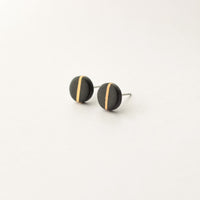 Golden Minimal black porcelain earring - small size