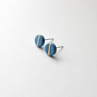 Golden Minimal blue porcelain earring - mini