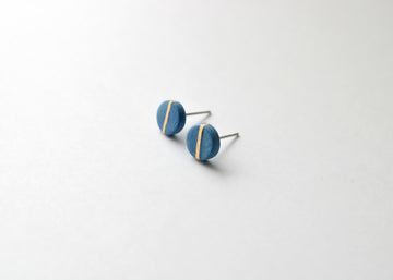 Golden Minimal blue porcelain earring - mini