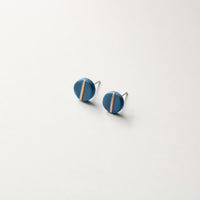 Golden Minimal blue porcelain earring - small size