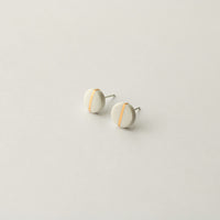 Golden Minimal white porcelain earring - small size