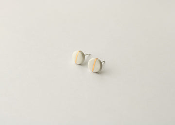 Golden Minimal white porcelain earring - small size