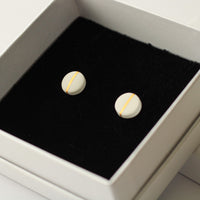 Golden Minimal white porcelain earring - small size