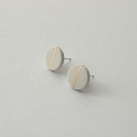 Golden Minimal white porcelain earring - medium size