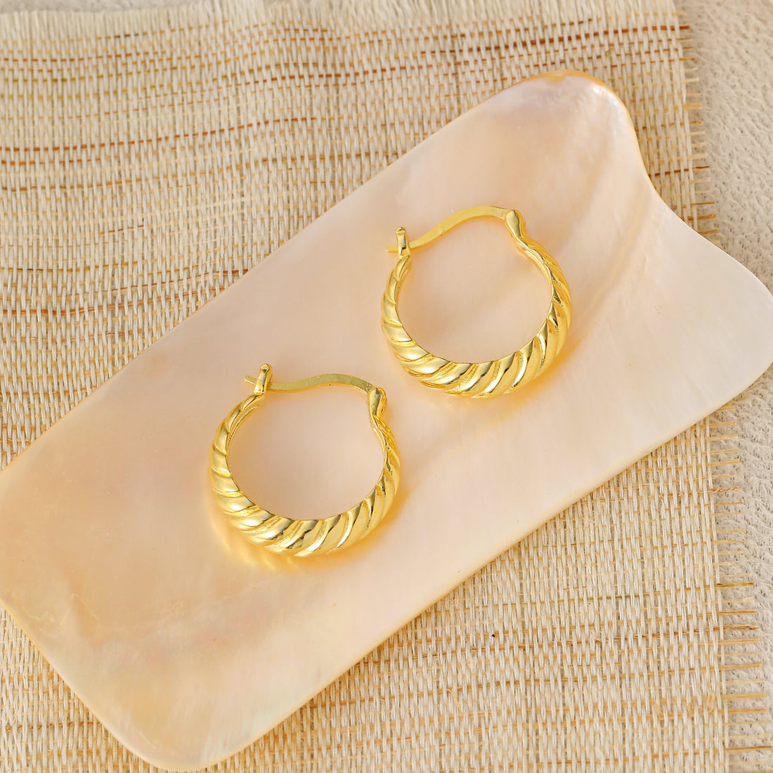 Elegant Twisted 925 Sterling Silver Hoop Earrings